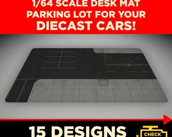 Tapete de estacionamiento de fundición a presión a escala 1/64 / Tapete de exhibición de diorama estilo americano / Tapete modular para auto en miniatura / Regalo de coleccionista de fundición a presión