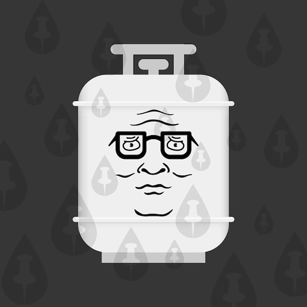 Hank King of the Hill Propane Bottle Face SVG - Cricut Vector Illustration