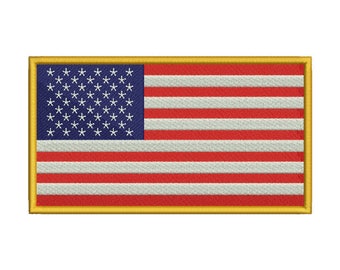 USA Flag Embroidery Design - 3 SIZES