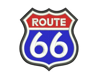 Route 66 Embroidery Design - 4 SIZES