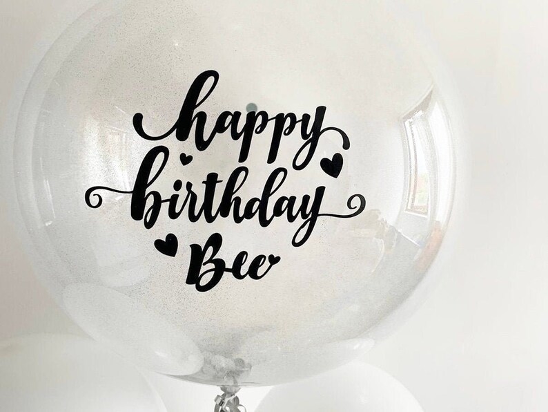 Balloon Vinyl Balloon Decal Custom Vinyl Sticker Name Etsy