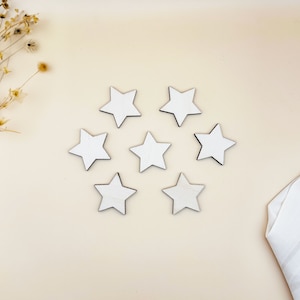 50 ritagli di stelle di legno - Piccole stelle di legno / Coriandoli di stelle di legno, stelle di compensato tagliate al laser