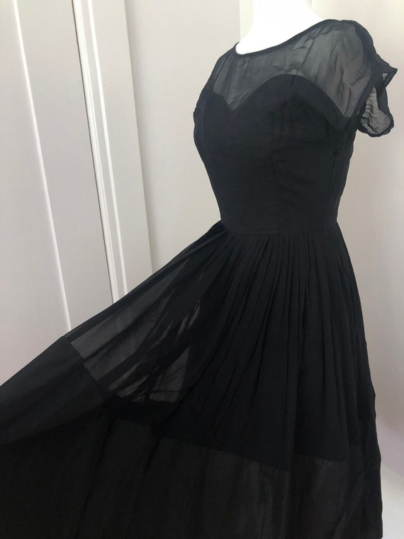50s / 60s black dress by the white house