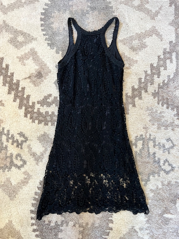 Vintage black crochet dress