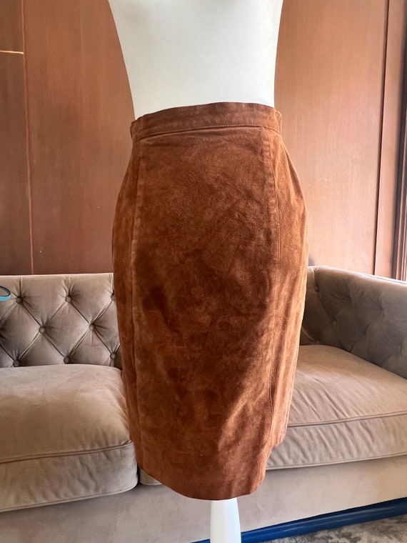 Suede “Voyager” Pencil Skirt circa 1970s.