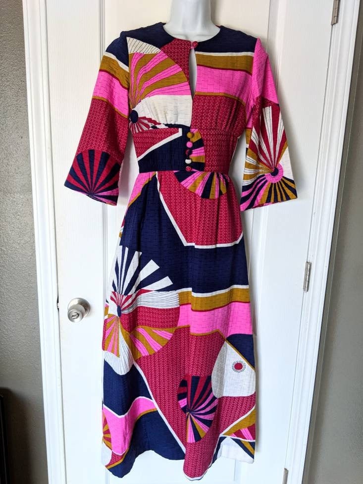 Vintage Tori Richards Honolulu for McInerny maxi dress | Etsy