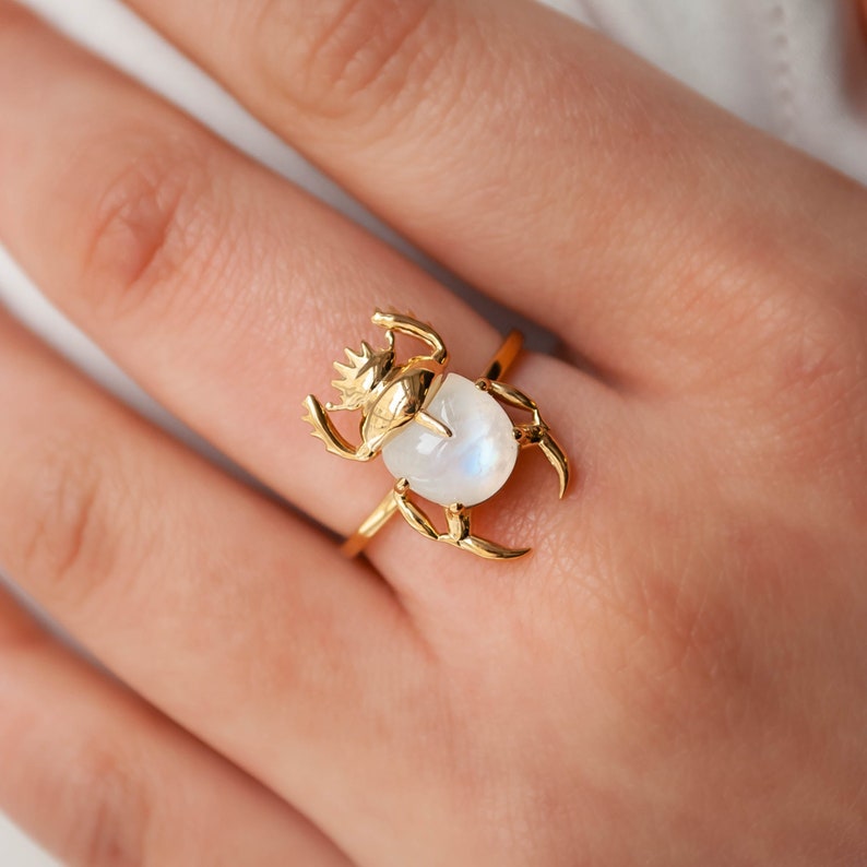 Sacred Scarab Gemstone Ring