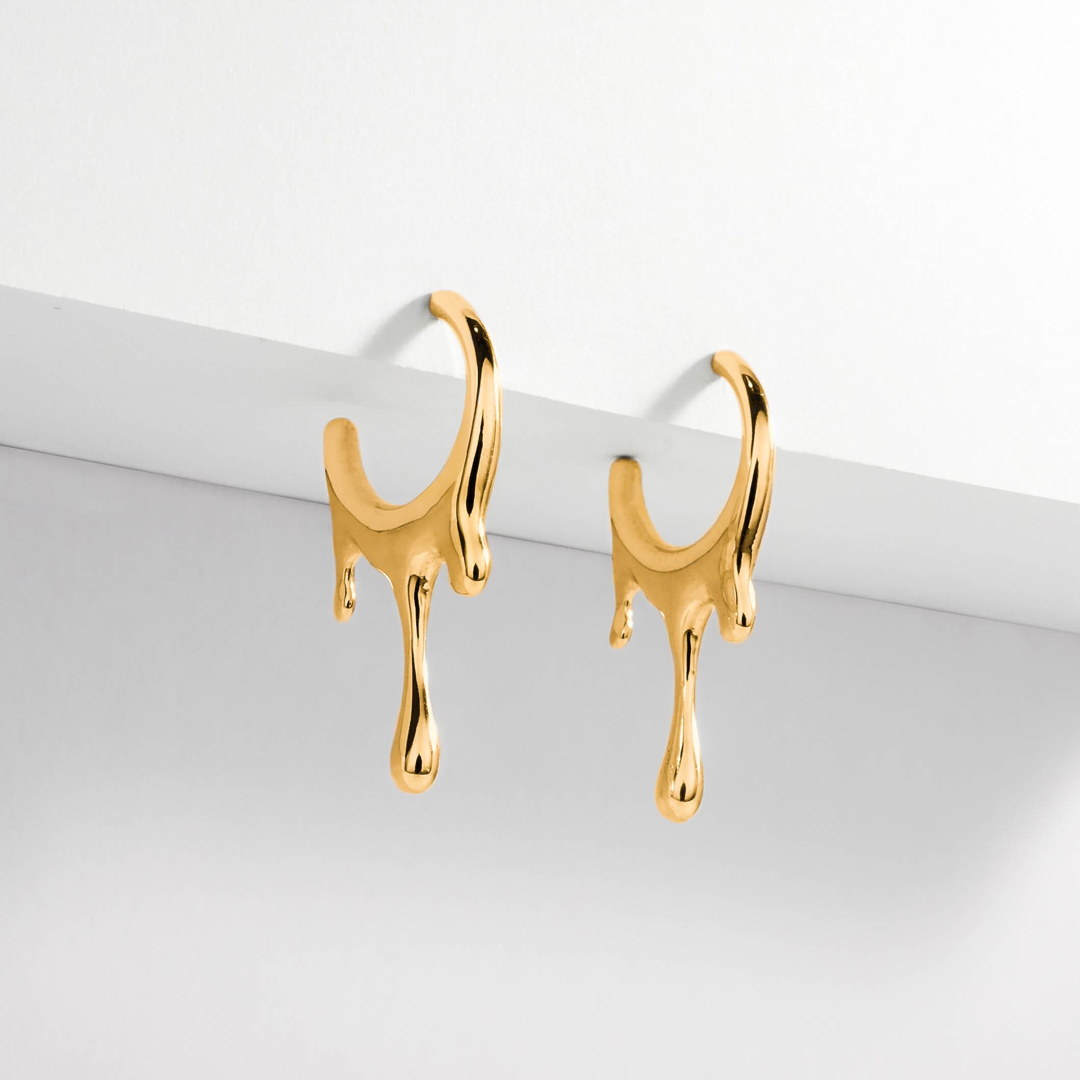 Dripping Circular XS | 24k Gold Vermeil | Hoops | Gold Studs | Earrin…