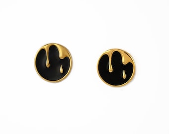 Dripping Enamel Tunnels - Gold, Silver, Rose, Gauges, Stretchers, Plugs, Statement Earrings, Unique Earrings, Body Jewelry, Stretched Ear