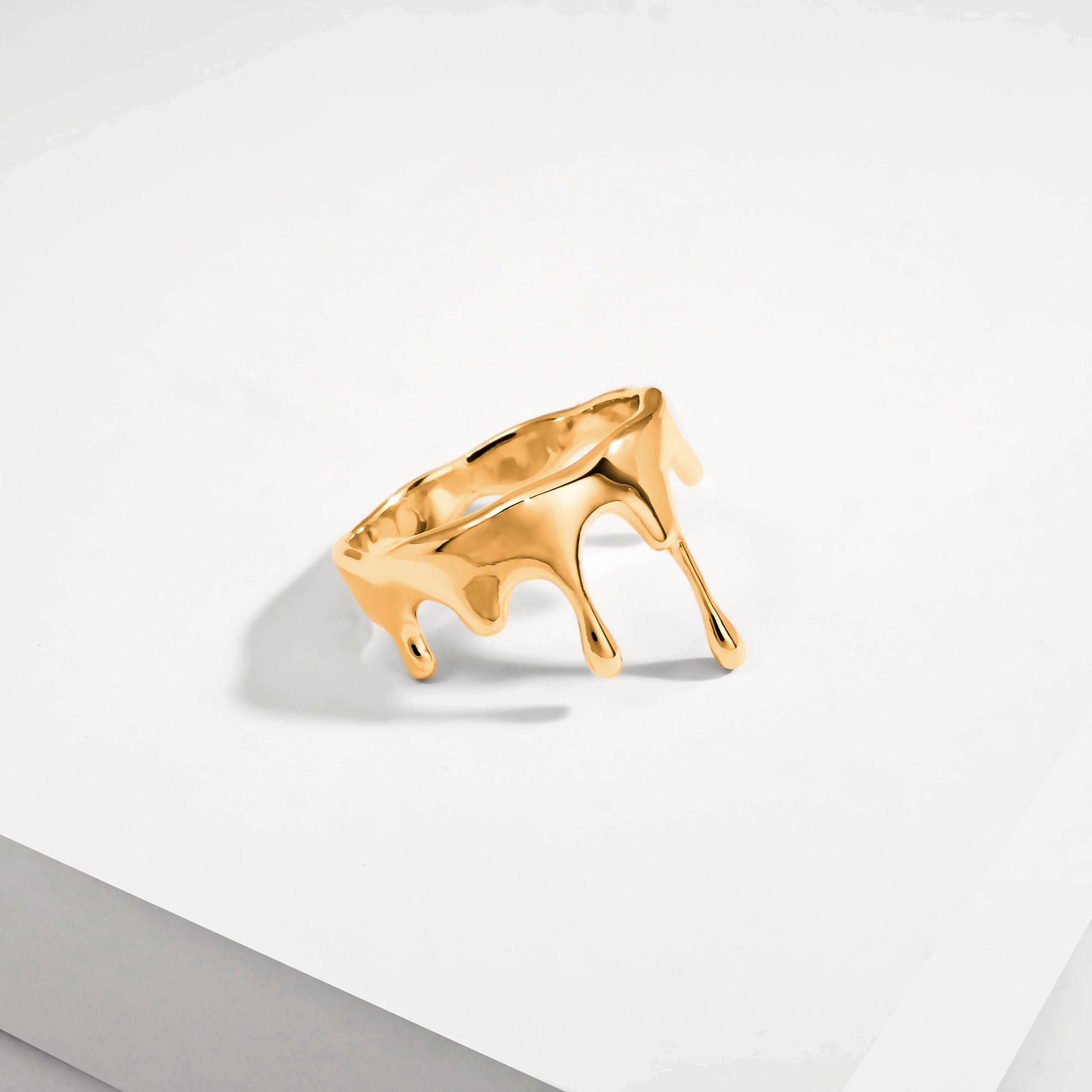 Dripping Small | Gold | Ring | 24K Gold Vermeil | Statement | Minimal…