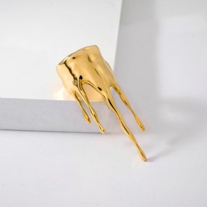 Dripping Rivulets Ring - Gold, Silver, Rose, Statement Ring, Streetwear Jewelry, Unique Jewelry for Everyday Wear