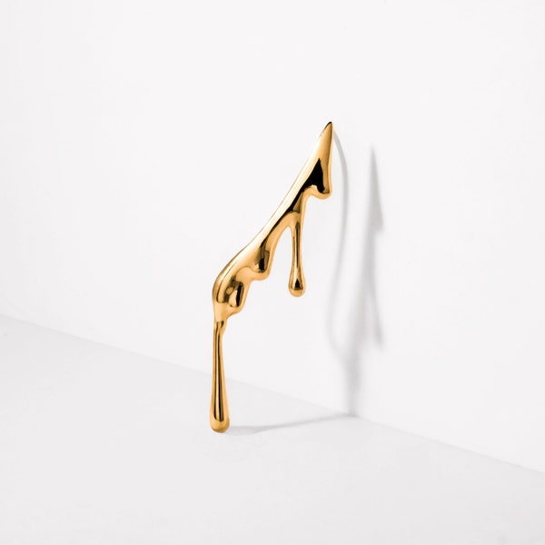 Boucles d'oreilles qui gouttent - Design original, fait main de manière éthique, or, argent, roses, boucles d'oreilles tendance, boucles d'oreilles au miel fondant