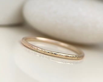 14ct Gold Filled 1.3mm Skinny Hammered Ring | Delicate Ring | Gold Ring | Stacking Ring | Handmade