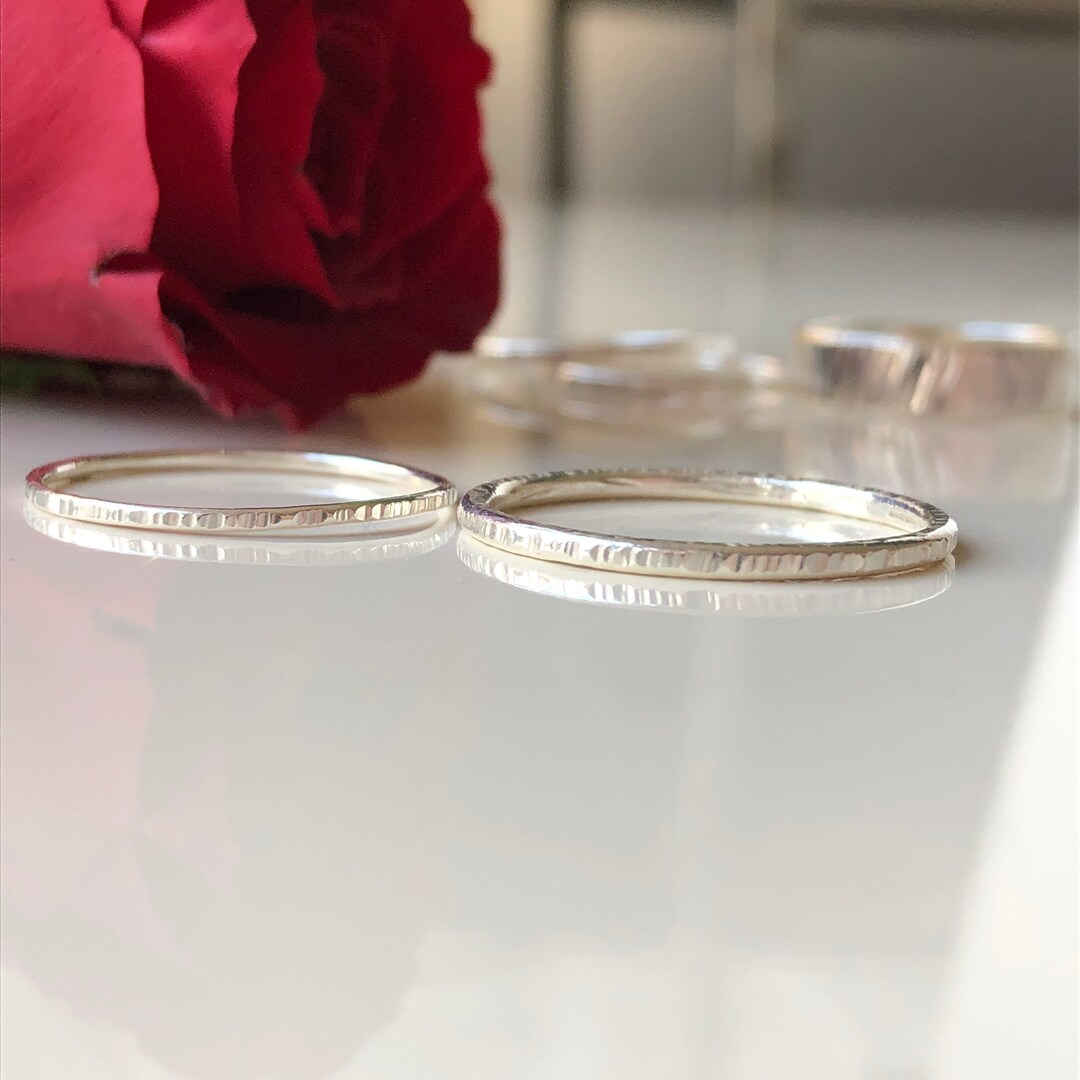 Solid Sterling Silver Stacking Ring/textured Stacking Ring/silver Ring Women/silver Jewellery