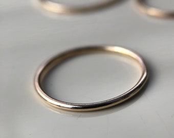 Solid 9 Carat Gold  1.2mm Plain Stacking Ring | Skinny Ring | Delicate Ring | Yellow Gold | Gold Band | Handmade | Recycled 9 carat Gold