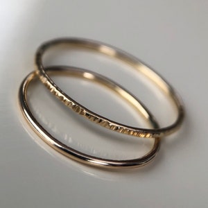 Solid 1mm 14ct Gold Skinny Hammered Ring | Delicate Ring |Yellow Gold | Stacking Ring | Band Ring | Handmade | Recycled 14 Carat Gold