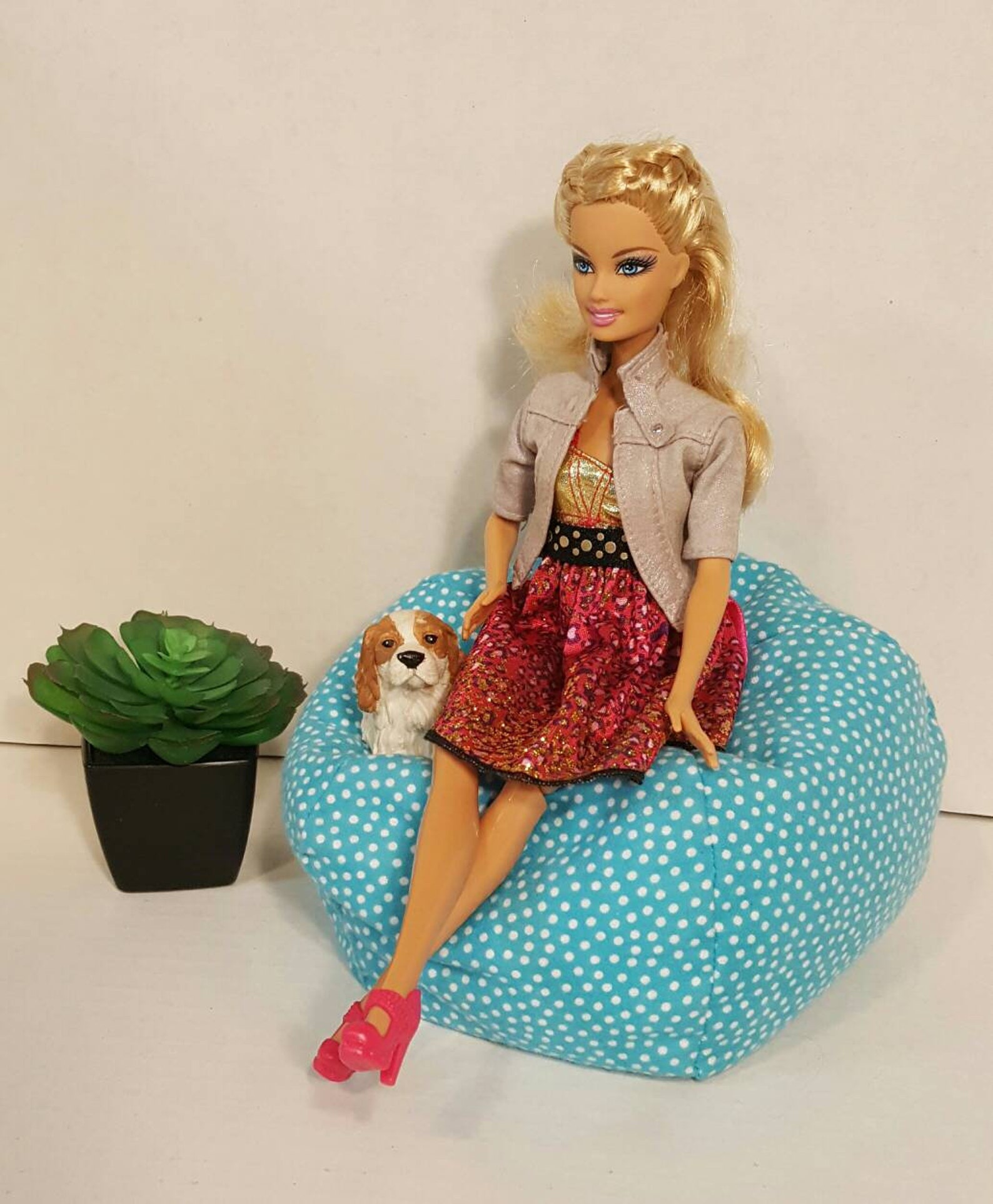Barbie furniture / Barbie chair / Bean bag chair / Free Etsy