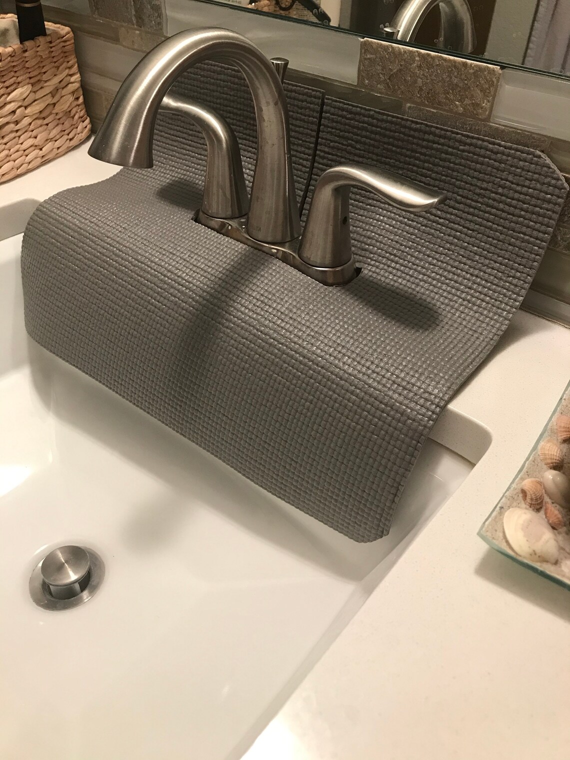 Gray Bathroom FAUCET SPLASH Guard Drip Catcher Protects From Etsy