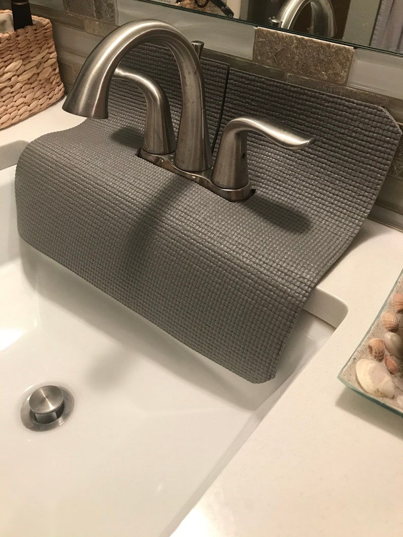 Gray Bathroom FAUCET SPLASH Guard Drip Catcher Protects From - Etsy