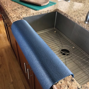 Navy Blue, Kitchen SINK EDGE GUARD, Protect Granite From Chipping, Countertop Mat, Drip Catcher, Splash Guard, 13.5 in wide x 23 in length