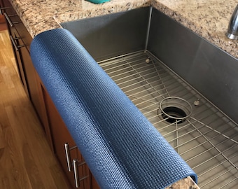 Marineblau, Küchenspülbecken-KANTENSCHUTZ, Granit vor Absplitterung schützen, Arbeitsplattenmatte, Tropfenfänger, Spritzschutz, 13,5 Zoll breit x 23 Zoll Länge