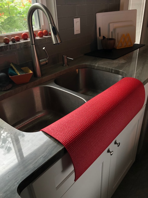 Rouge, double protection de bord d'évier, protection de cuisine, d