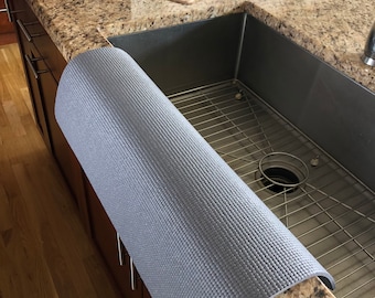 Gray Kitchen SINK EDGE GUARD, Countertop Mat, Protect Granite From Chipping, Drip Catcher, Water Splash Guard, 13.5 in wide x 23 in length