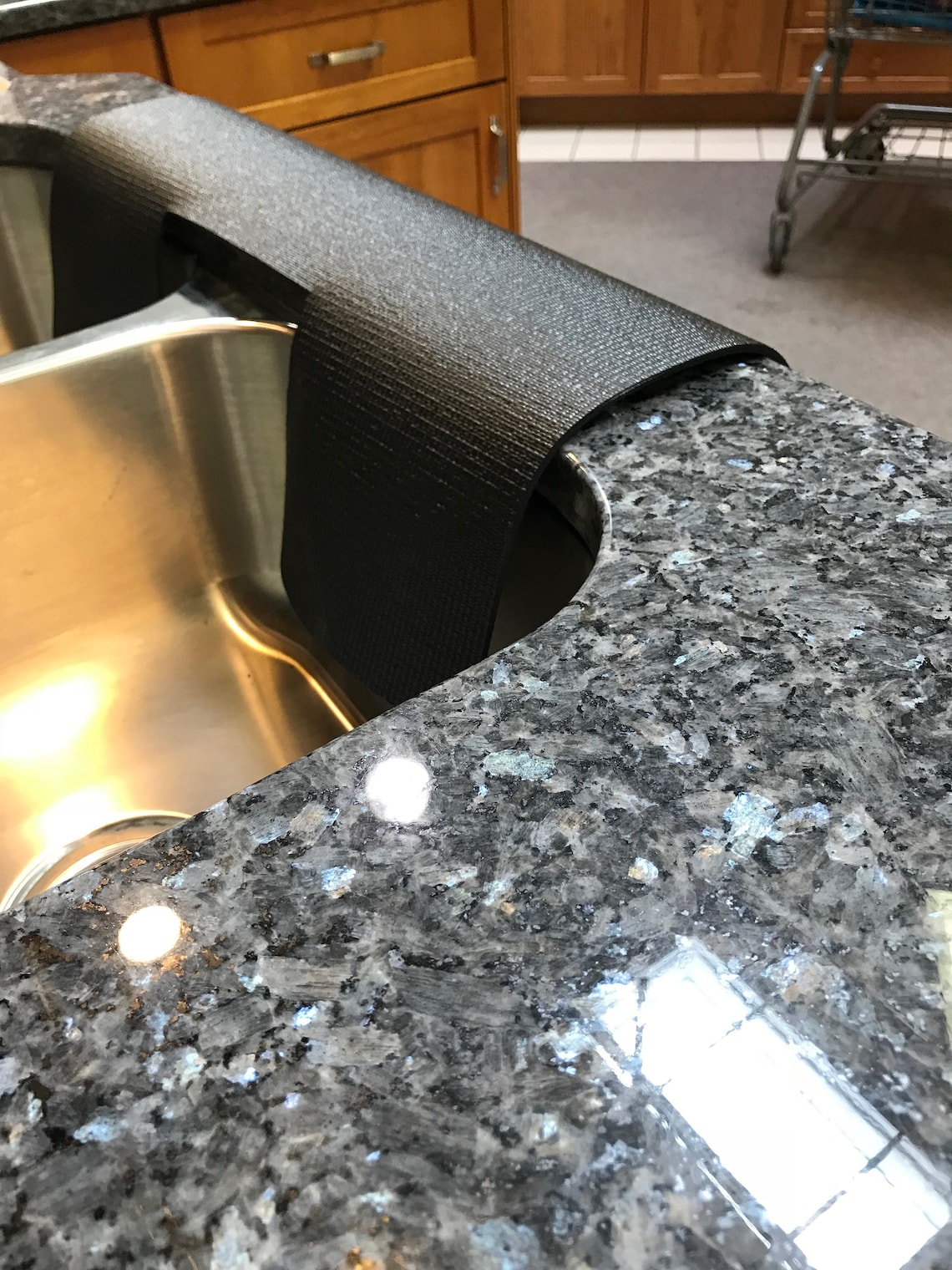 Black kitchen sink granite edge guard water splash guard Etsy