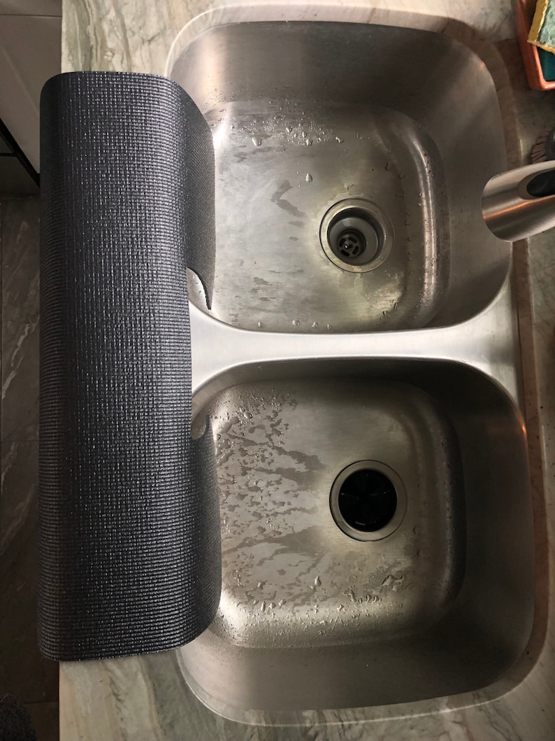 Black Double SINK EDGE GUARD Kitchen Sink Splash Guard Etsy