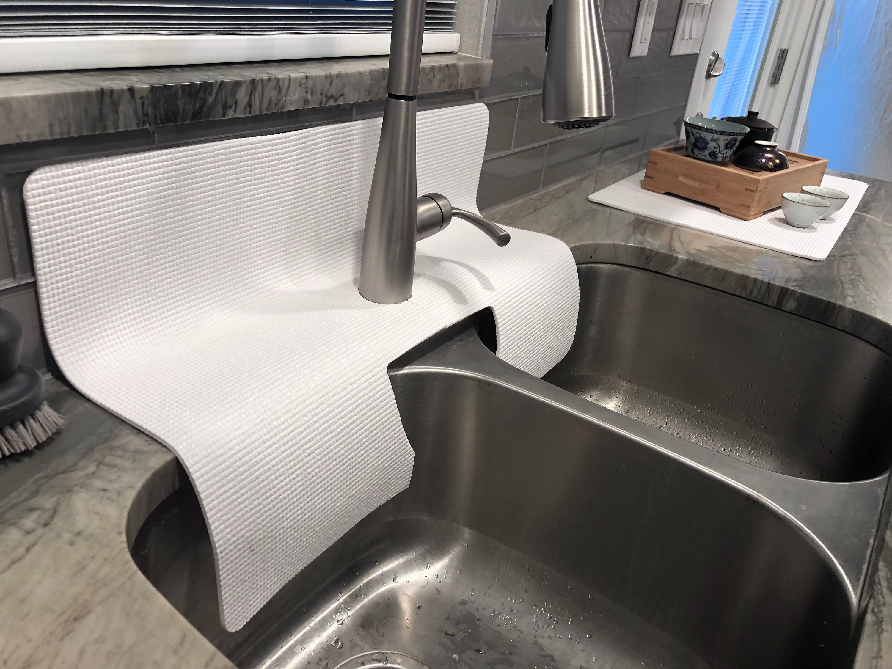 Double Sink FAUCET SPLASH GUARD Drip Catcher Protects From Etsy