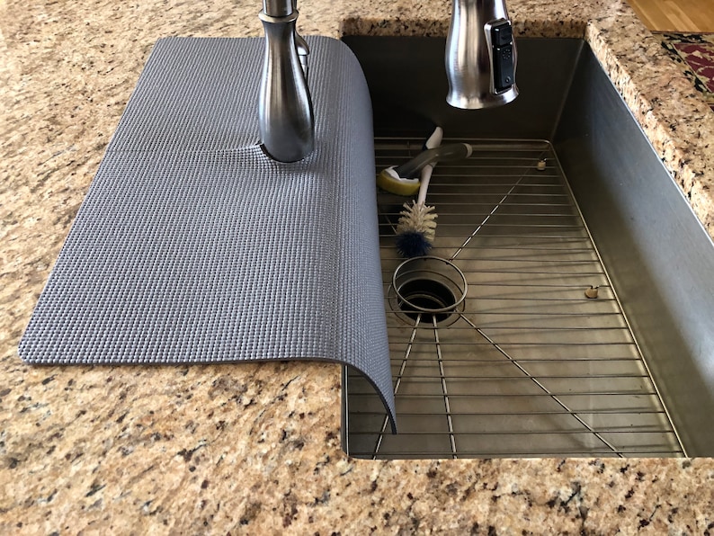 Gray FAUCET SPLASH GUARD Drip Catcher Kitchen Sink Edge Etsy