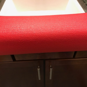 Red Bathroom/Kitchen SINK EDGE Guard, Protects Sink From Water Damage And Chipping, Countertop Mat, RV Accessory, 14 in W x 16 in L