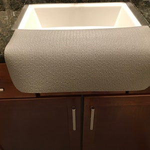 Gray Bathroom SINK EDGE Guard, RV Accessory, Protects From Chipping and Water Damage, Countertop Mat, 14 in (W) x 16 in (L)