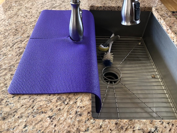 Purple FAUCET SPLASH GUARD, Drip Catcher, Kitchen Sink, Protects Sink From Water Damage And Chipping, 17 in W x 23 in L, patent approved