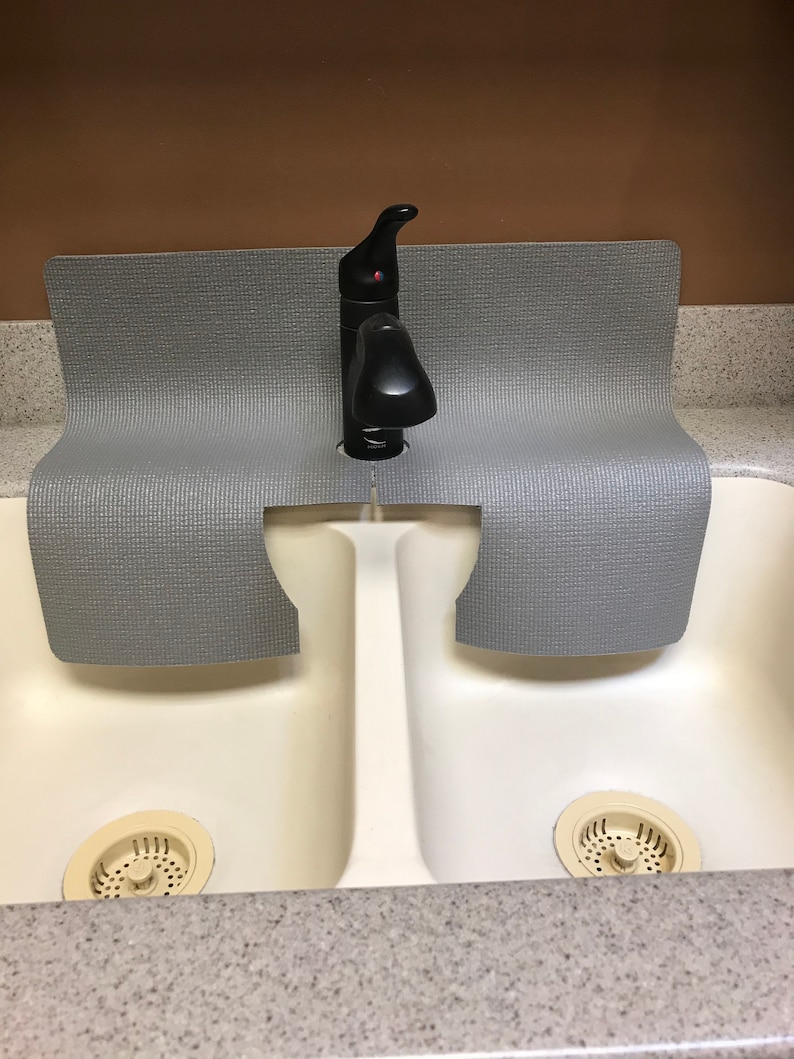 Gray Double Sink FAUCET SPLASH GUARD Drip Catcher Water Etsy