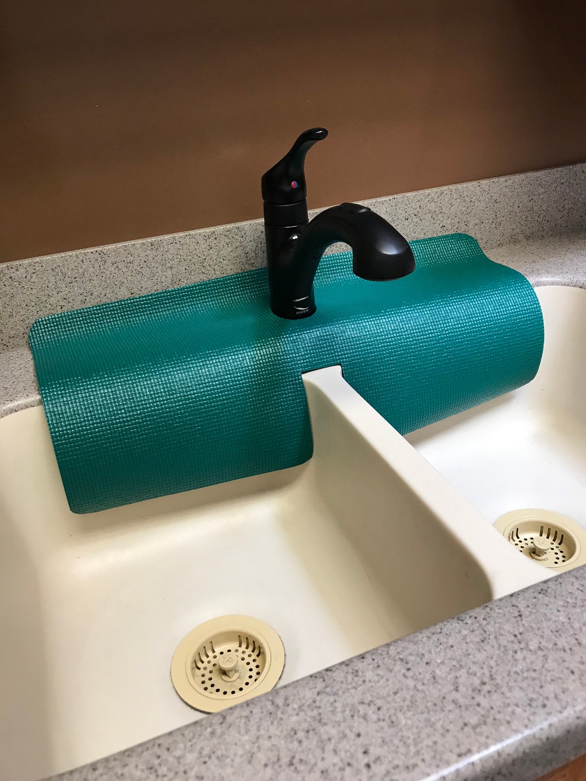 Forest Green Double Sink FAUCET SPLASH GUARD Kitchen Drip Etsy