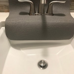 Gray Bathroom FAUCET SPLASH Guard, Drip Catcher, Protects From Water Damage, RV Accessory, Small Mat, 12 in W x 15 in L