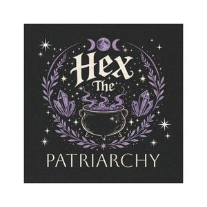 Magnete per auto Hex the Patriarchy / Calderone della strega Cristalli Luna Grafica