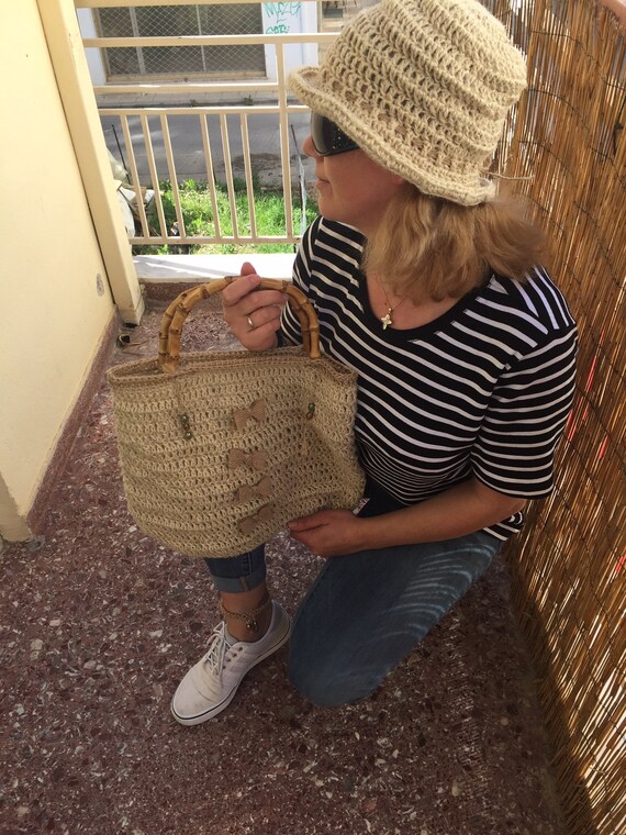 beach bag and hat set