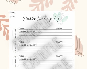 Weekly Reading Log