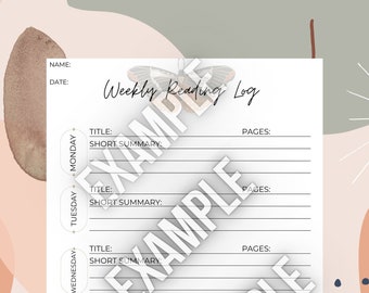 Weekly Reading Log