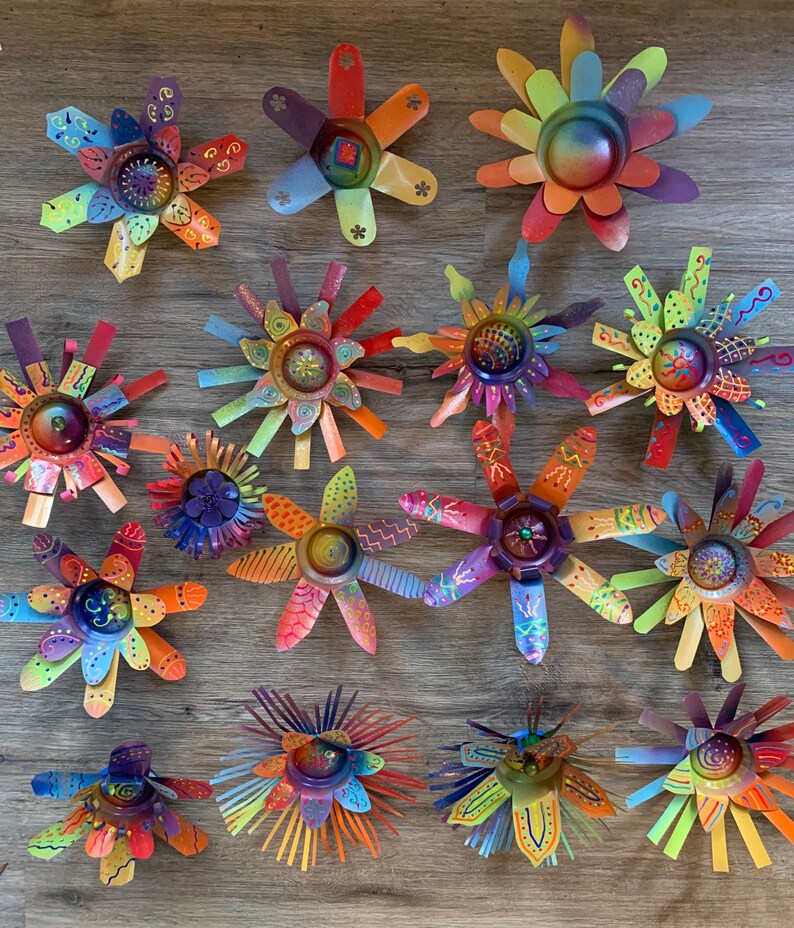 Metal art flowers Etsy