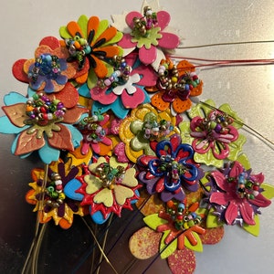 Fairy garden metal  flowers