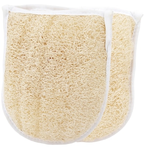 Two-Sided Loofah Sponge Mitt | Natural Exfoliating Bath Mitt | Reusable Loofah Gourd Sponge | Eco-Friendly Body Scrubber