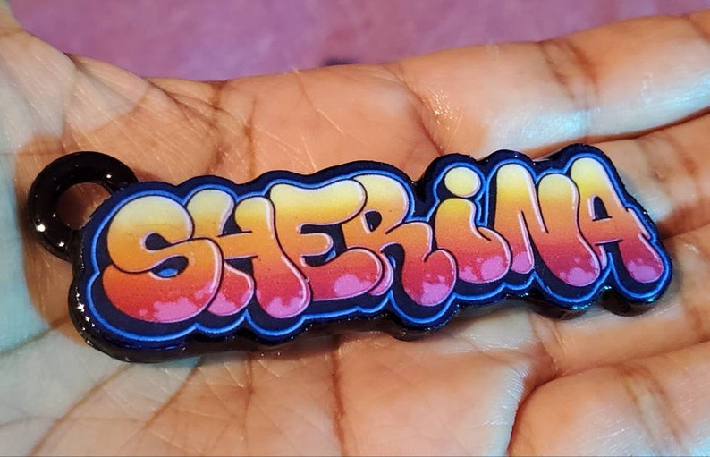 Keychain, Graffiti Cardstock Keychains, Charms, Personalized, Party