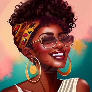 Caramel Queen, 4 designs, African American Women, Digital Illustration, Digital Art, Print on Demand, Sublimation Graphics, Instant Download