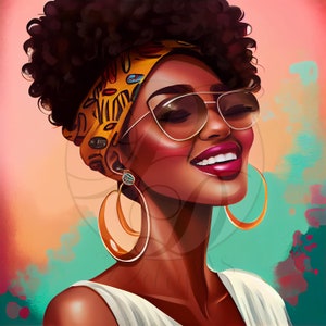 Caramel Queen, African American Women, Digital Illustration, Digital Art, Print on Demand, Sublimation Graphics, Instant Download