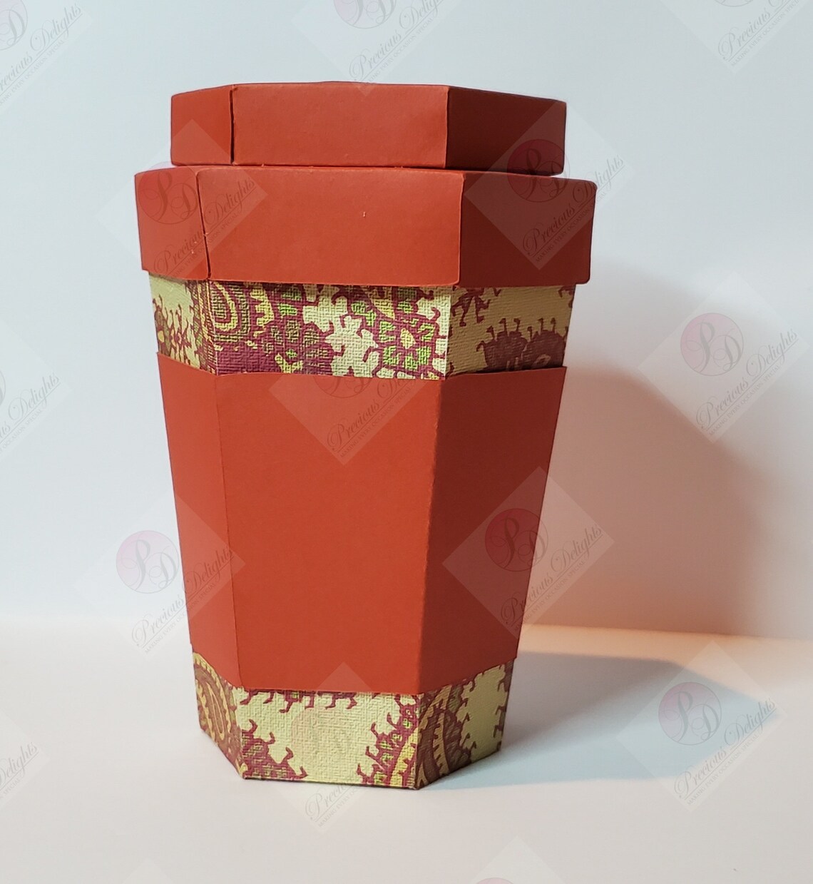 3D Paper Coffee Cup Party Favor Gift Box Cardstock Cricut Silhouette ...