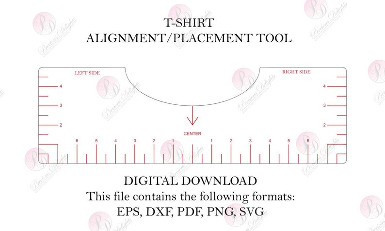 Download Tshirt Ruler SVG PNG T-shirt Alignment Tool DXF Shirt | Etsy