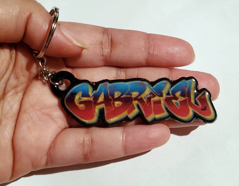Keychain, Graffiti Cardstock Keychains, Charms, Personalized, Party
